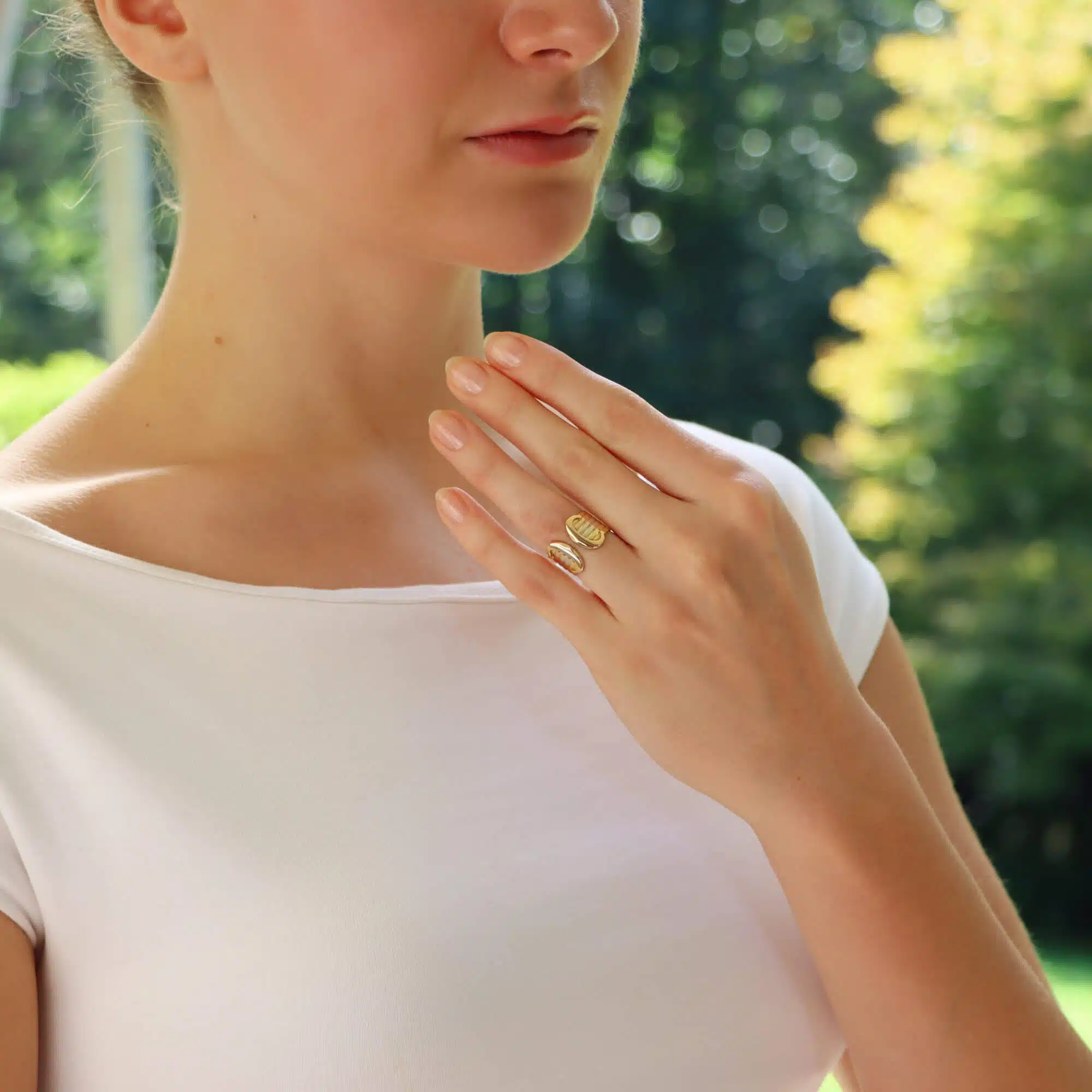 Vintage C de Cartier Open Band Ring in Gold