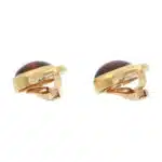 Vintage Bulgari Citrine and Diamond Clip Earrings in Yellow Gold
