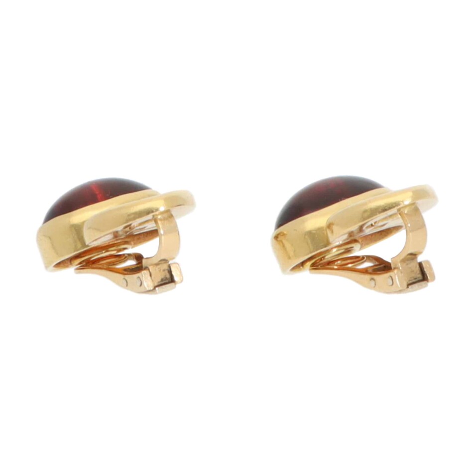 Vintage Bulgari Citrine and Diamond Clip Earrings in Yellow Gold