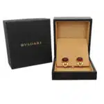 Vintage Bulgari Citrine and Diamond Clip Earrings in Yellow Gold