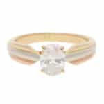 Vintage Cartier GIA Certified 1.08ct Oval Diamond Trinity Ring