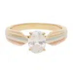 Vintage Cartier GIA Certified 1.08ct Oval Diamond Trinity Ring
