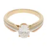 Vintage Cartier GIA Certified 1.08ct Oval Diamond Trinity Ring