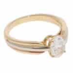 Vintage Cartier GIA Certified 1.08ct Oval Diamond Trinity Ring