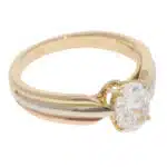 Vintage Cartier GIA Certified 1.08ct Oval Diamond Trinity Ring