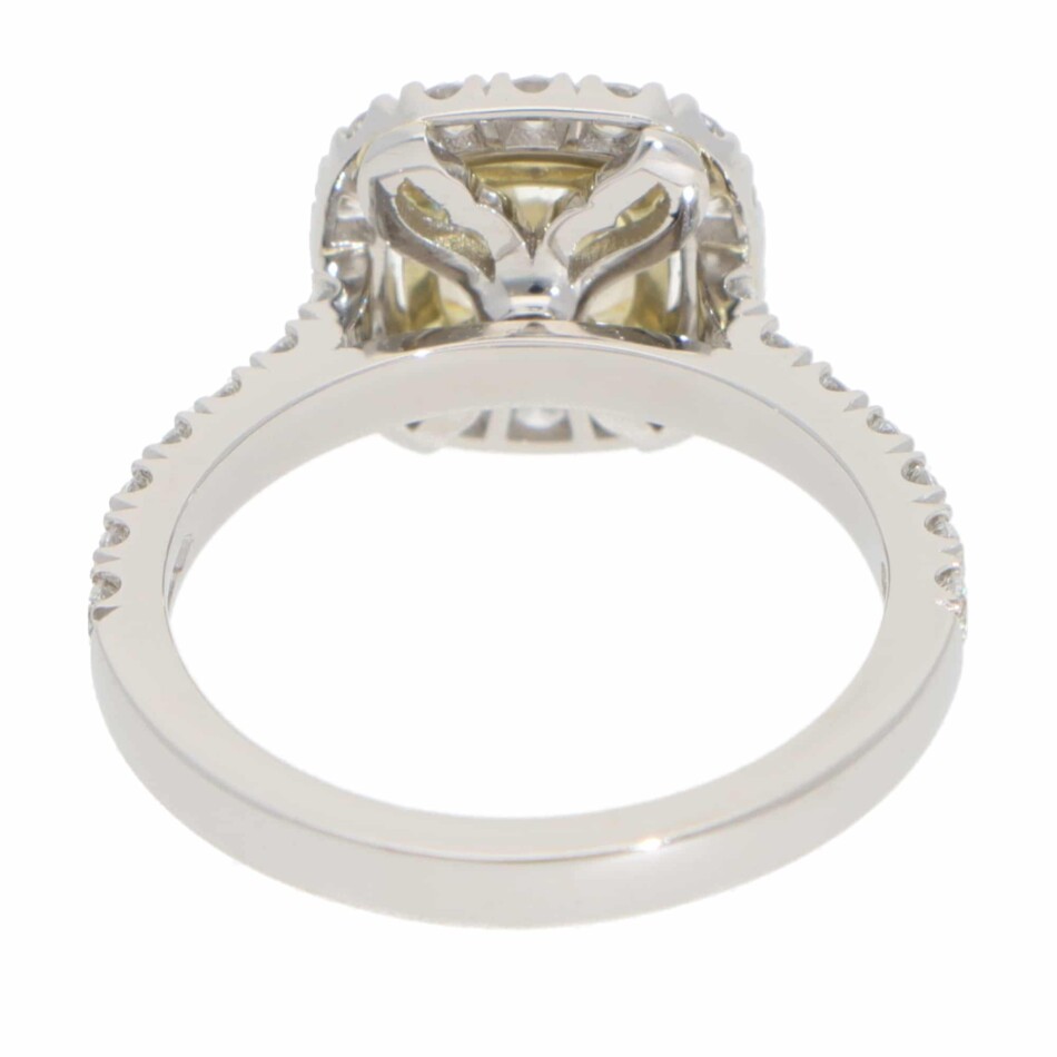 Contemporary GIA Certified 1.54ct Yellow Diamond Cluster Ring