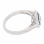 Contemporary Diamond and Sapphire Double Target Ring in Platinum