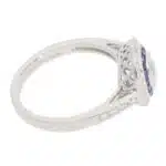 Contemporary Diamond and Sapphire Double Target Ring in Platinum