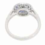 Contemporary Diamond and Sapphire Double Target Ring in Platinum
