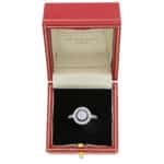 Contemporary Diamond and Sapphire Double Target Ring in Platinum