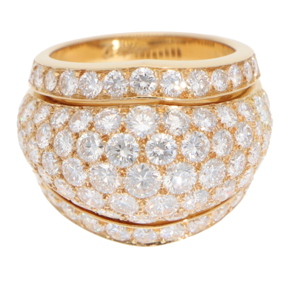 Vintage Cartier Diamond Pavé Ring in Yellow Gold