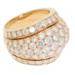 Vintage Cartier Diamond Pavé Ring in Yellow Gold
