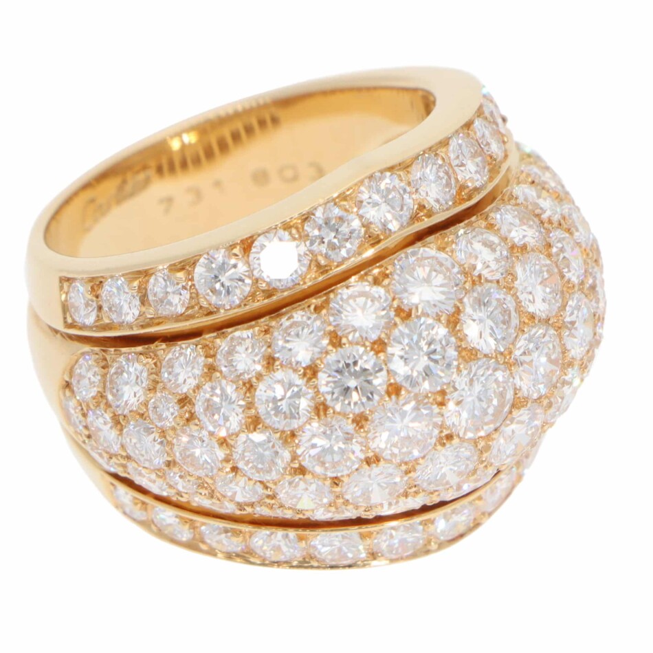 Vintage Cartier Diamond Pavé Ring in Yellow Gold