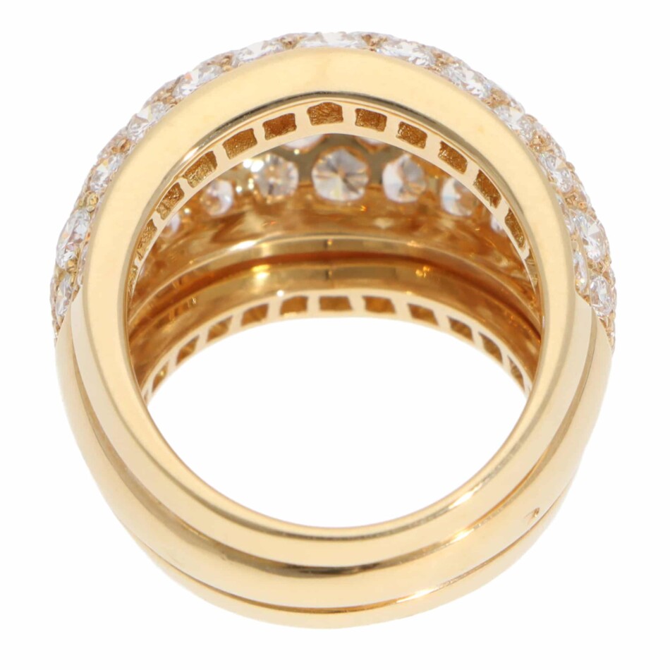 Vintage Cartier Diamond Pavé Ring in Yellow Gold