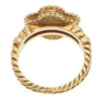 Vintage Van Cleef & Arpels Diamond Alhambra Ring in Yellow Gold
