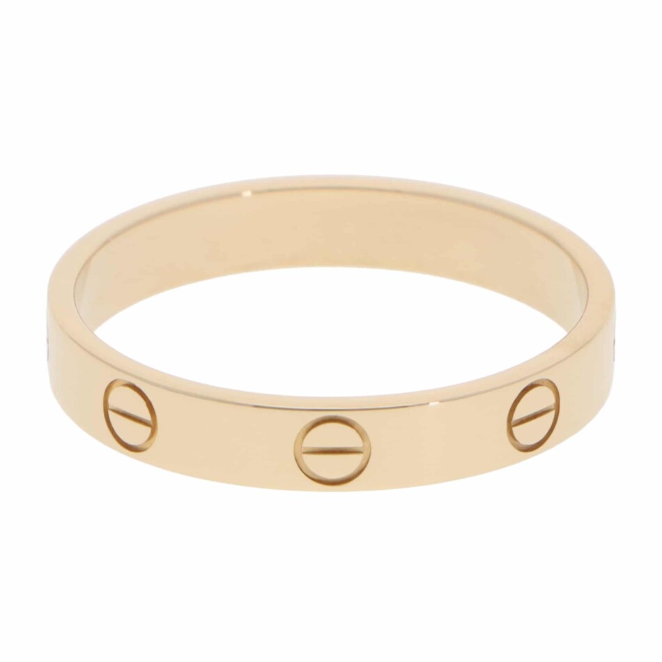 Vintage Cartier Mini LOVE Ring in Yellow Gold, Size 60