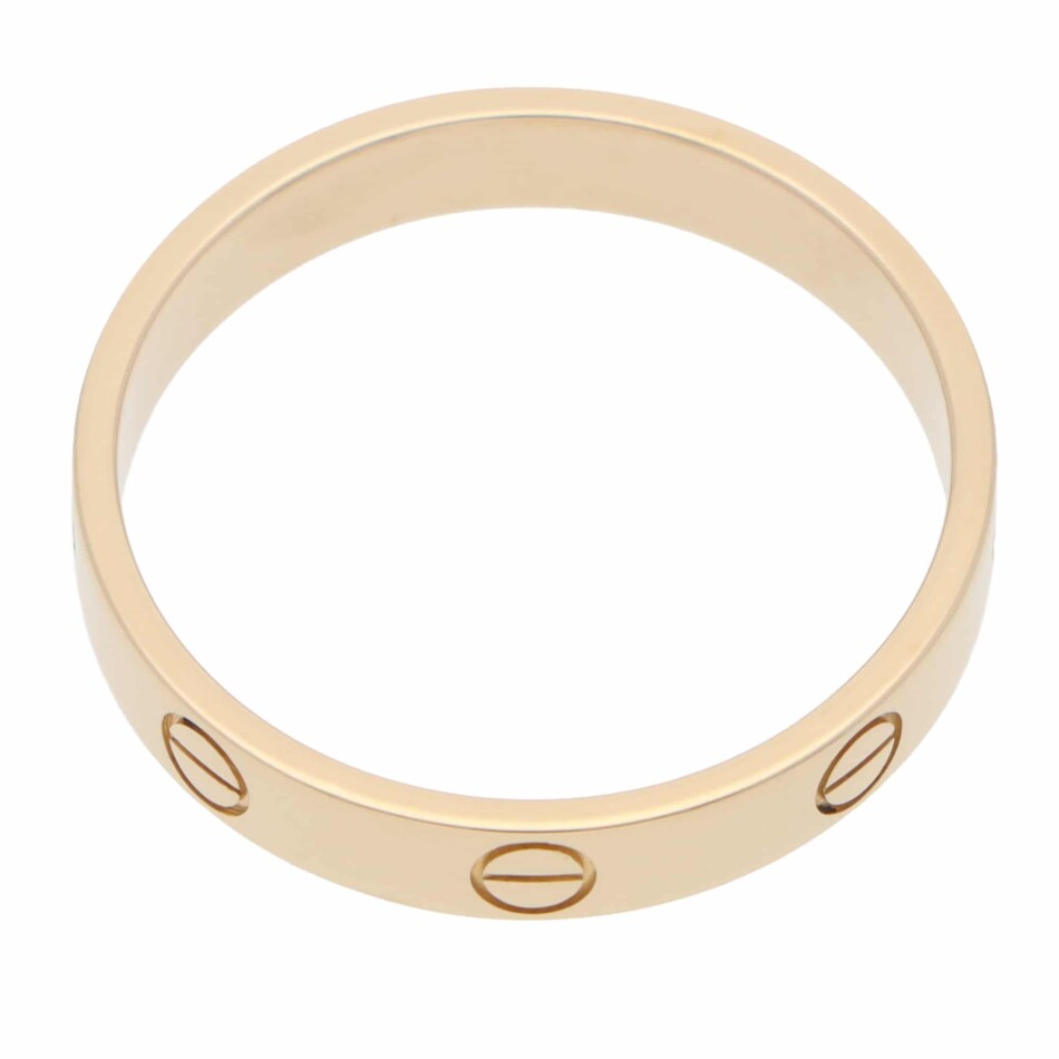 Vintage Cartier Mini LOVE Ring in Yellow Gold, Size 60