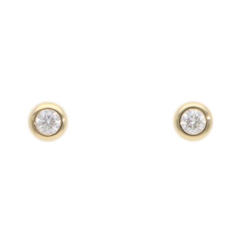 Contemporary Diamond Stud Earrings in Yellow Gold