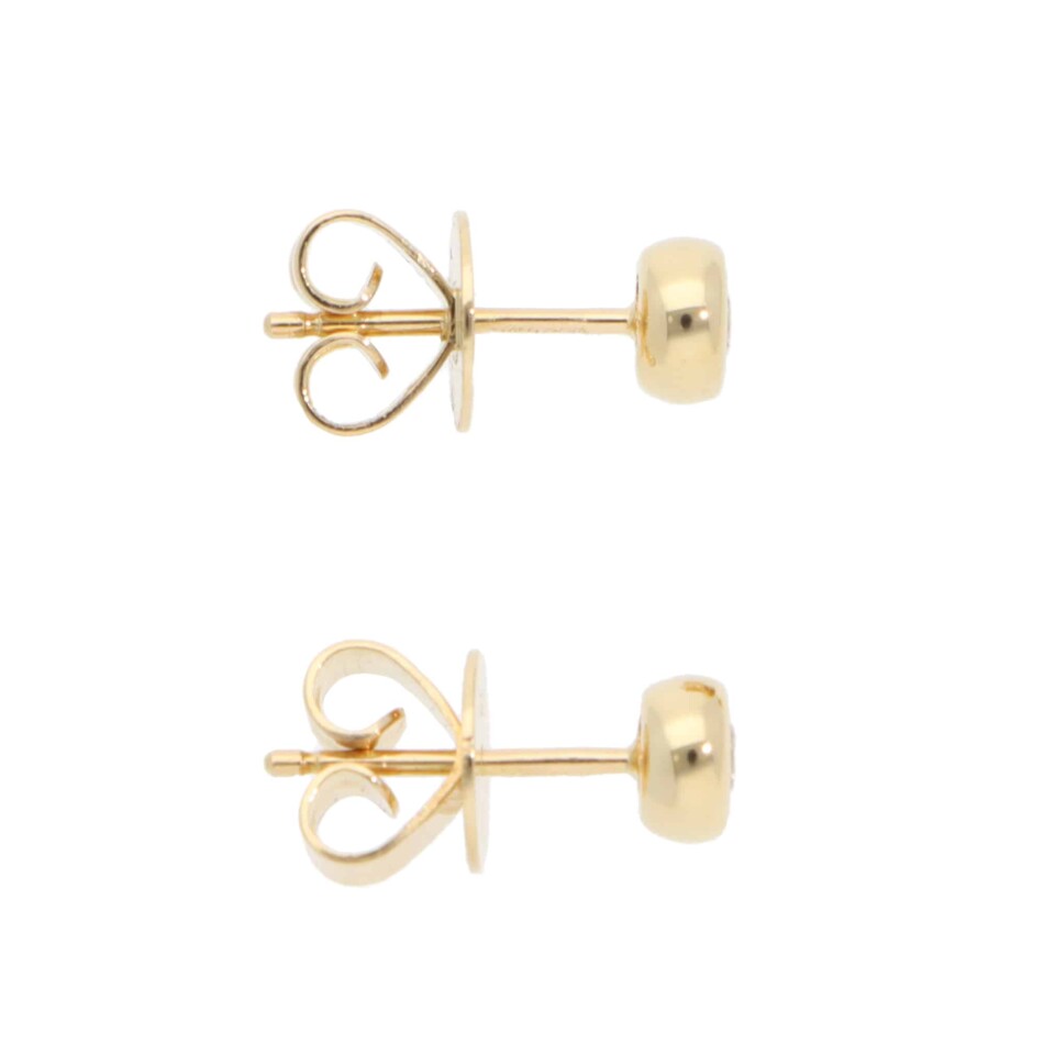 Contemporary Diamond Stud Earrings in Yellow Gold