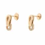Vintage Cartier Agrafe Diamond Stud Earrings in Yellow Gold
