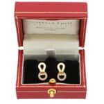 Vintage Cartier Agrafe Diamond Stud Earrings in Yellow Gold