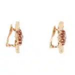 Vintage Hessonite Garnet and Diamond Floral Clip Earrings