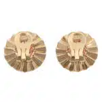 Vintage Hessonite Garnet and Diamond Floral Clip Earrings