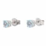Contemporary Aquamarine Stud Earrings in White Gold