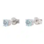 Contemporary Aquamarine Stud Earrings in White Gold