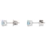 Contemporary Aquamarine Stud Earrings in White Gold