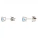 Contemporary Aquamarine Stud Earrings in White Gold