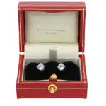 Contemporary Aquamarine Stud Earrings in White Gold