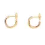 Vintage Cartier Trinity Mini Hoop Stud Earrings in Gold