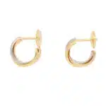 Vintage Cartier Trinity Mini Hoop Stud Earrings in Gold