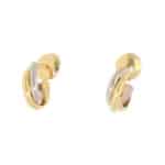 Vintage Cartier Trinity Mini Hoop Stud Earrings in Gold