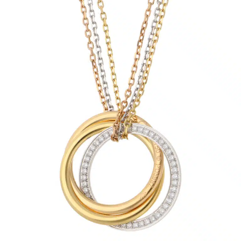 Vintage Cartier Trinity Diamond Necklace in Gold