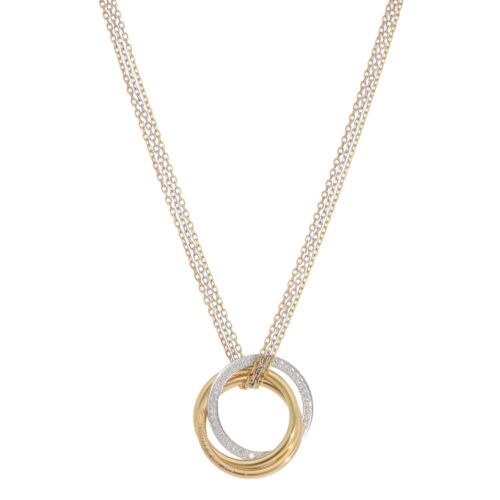 Vintage Cartier Trinity Diamond Necklace in Gold