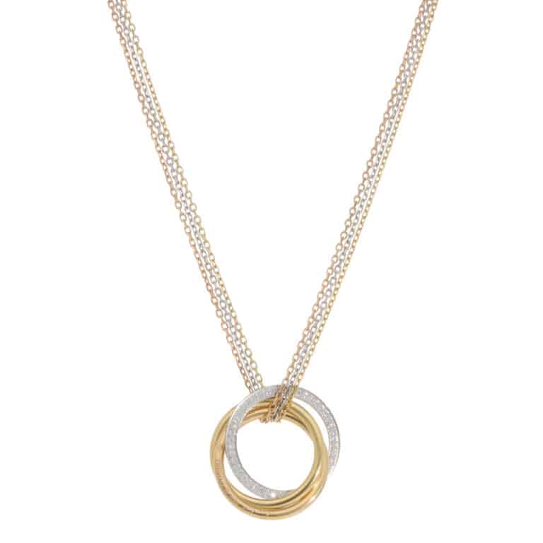 Vintage Cartier Trinity Diamond Necklace in Gold