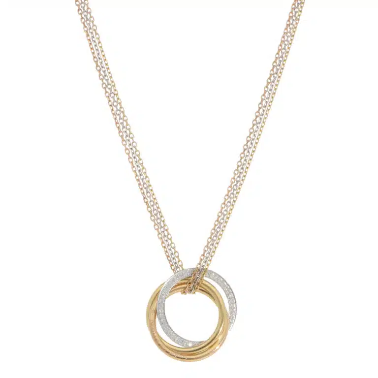 Vintage Cartier Trinity Diamond Necklace in Gold