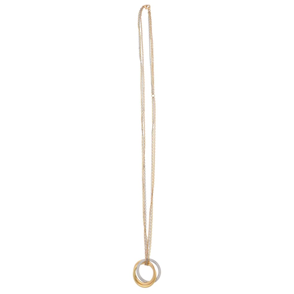 Vintage Cartier Trinity Diamond Necklace in Gold