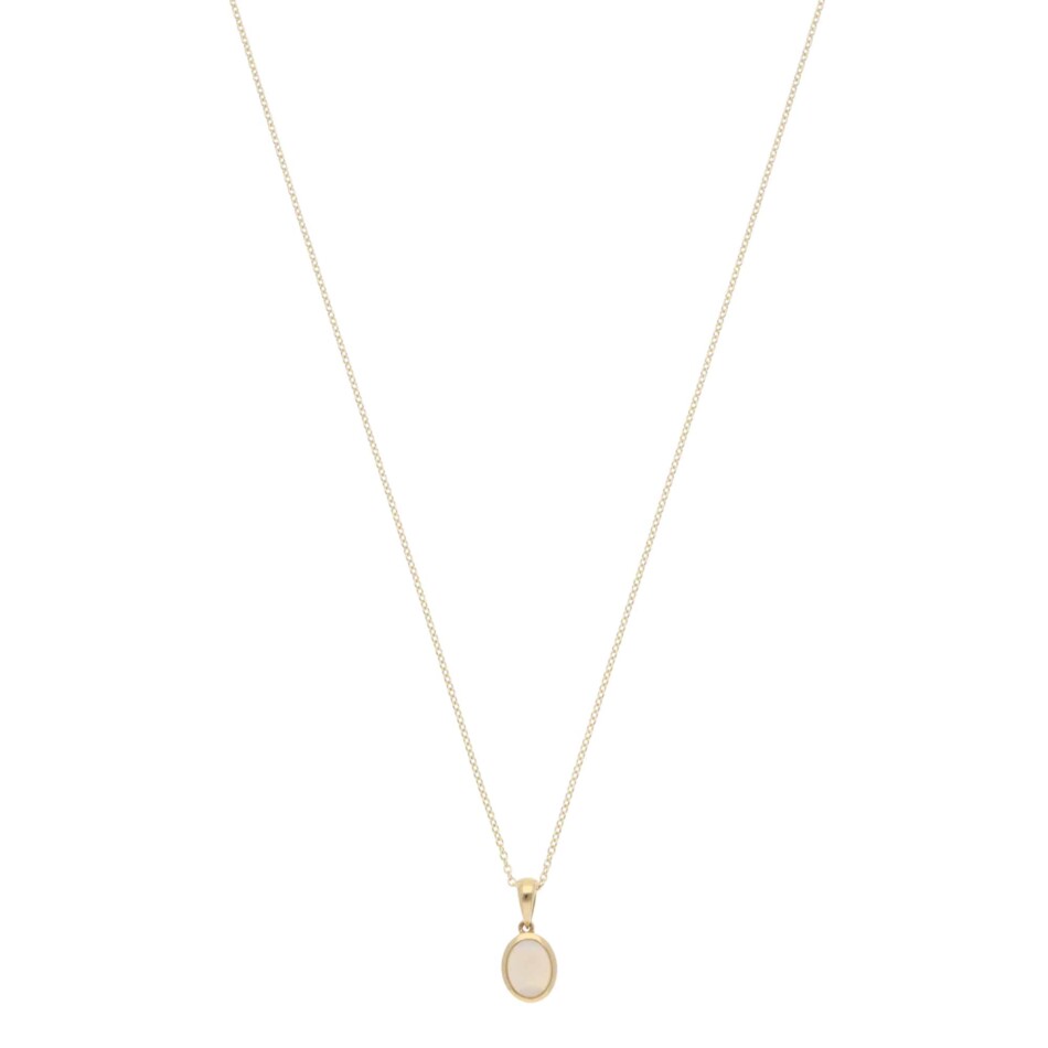 Contemporary Opal Pendant Necklace in Yellow Gold