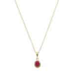 Contemporary Ruby Pendant Necklace in Yellow Gold