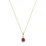 Contemporary Ruby Pendant Necklace in Yellow Gold