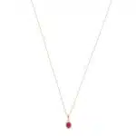 Contemporary Ruby Pendant Necklace in Yellow Gold