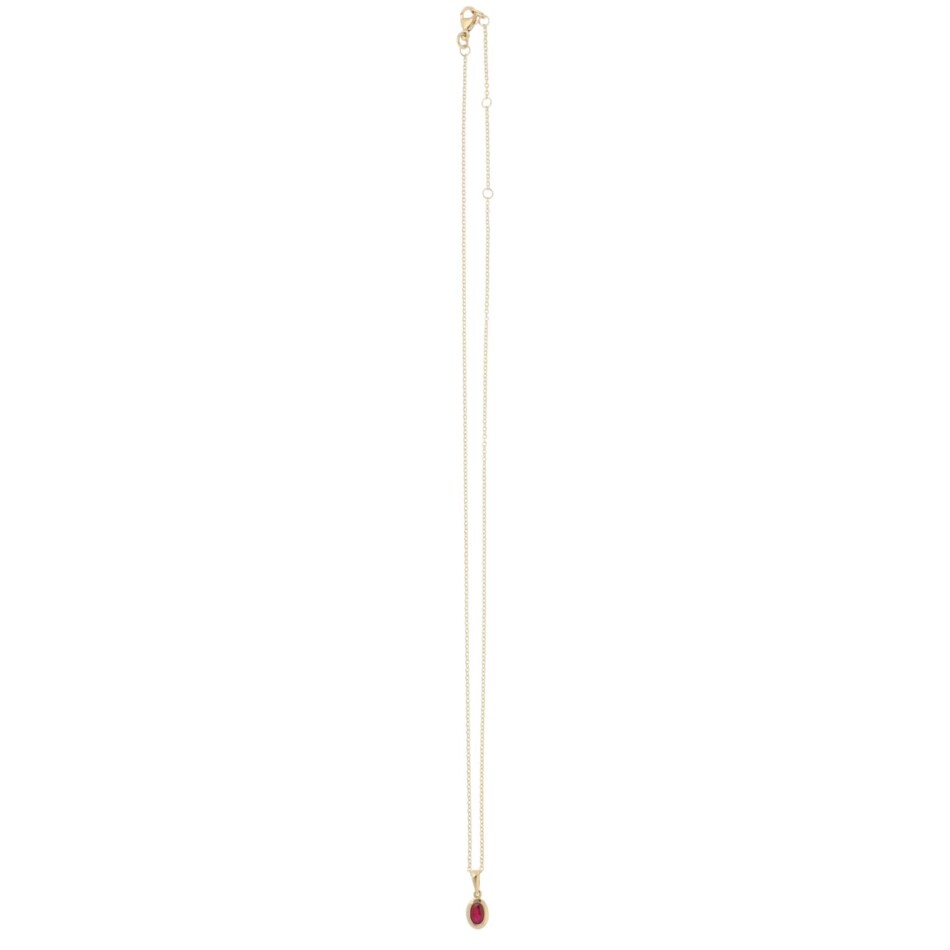 Contemporary Ruby Pendant Necklace in Yellow Gold