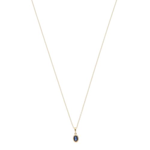 Contemporary Sapphire Pendant Necklace in Yellow Gold