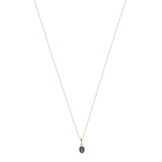 Contemporary Sapphire Pendant Necklace in Yellow Gold
