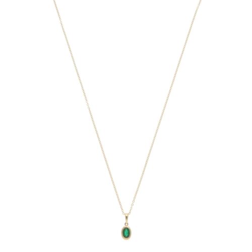 Contemporary Emerald Pendant Necklace in Yellow Gold