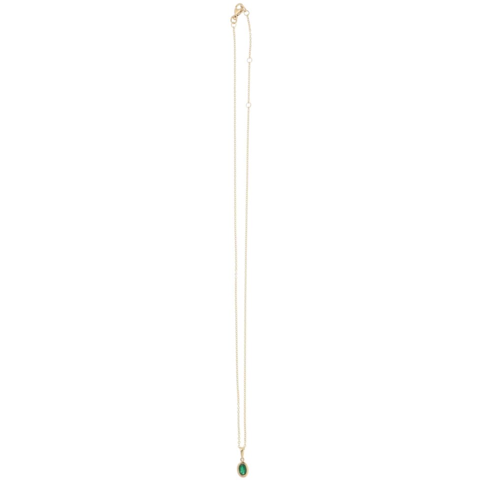 Contemporary Emerald Pendant Necklace in Yellow Gold