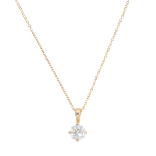 Contemporary GIA Certified 0.60ct Diamond Solitaire Necklace